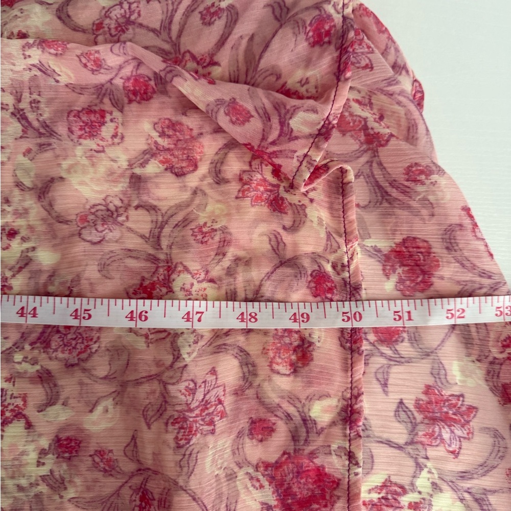 Free People Pink and White Pleated Tiered Sundress with Bishop Sleeves - Picture 10 of 14